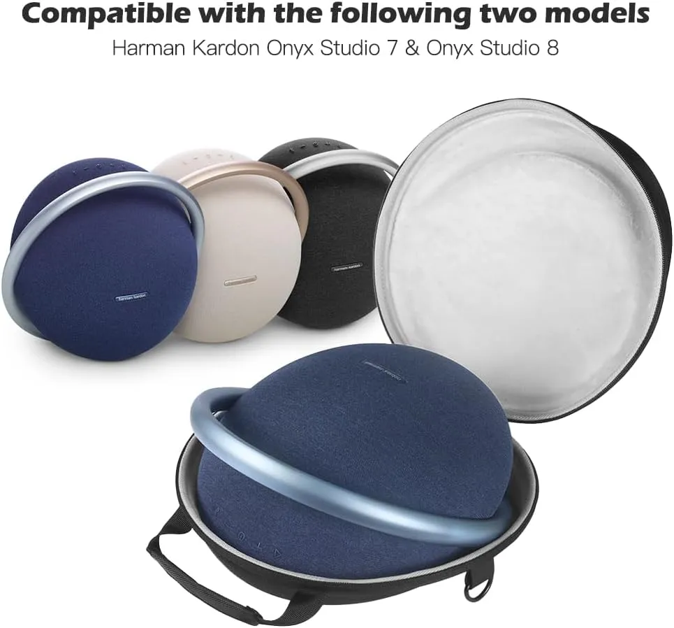 Hard Carrying Case Travel Bag Compatible with Harman Kardon Onyx Studio 8 Portable Bluetooth Speakers (Black)