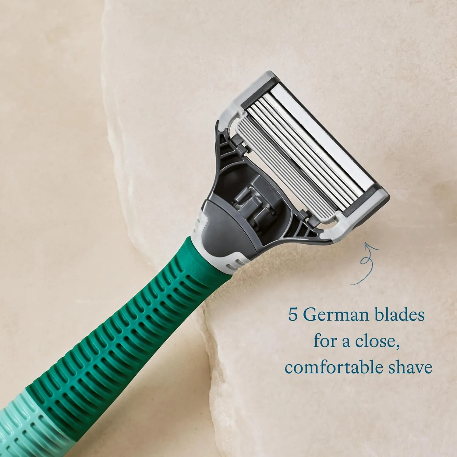 Harry's Shaving Kit for Men - Razor Handle, 3 Razor Blade Refills, Foaming Shave Gel, and Travel Blade Cover - Sage