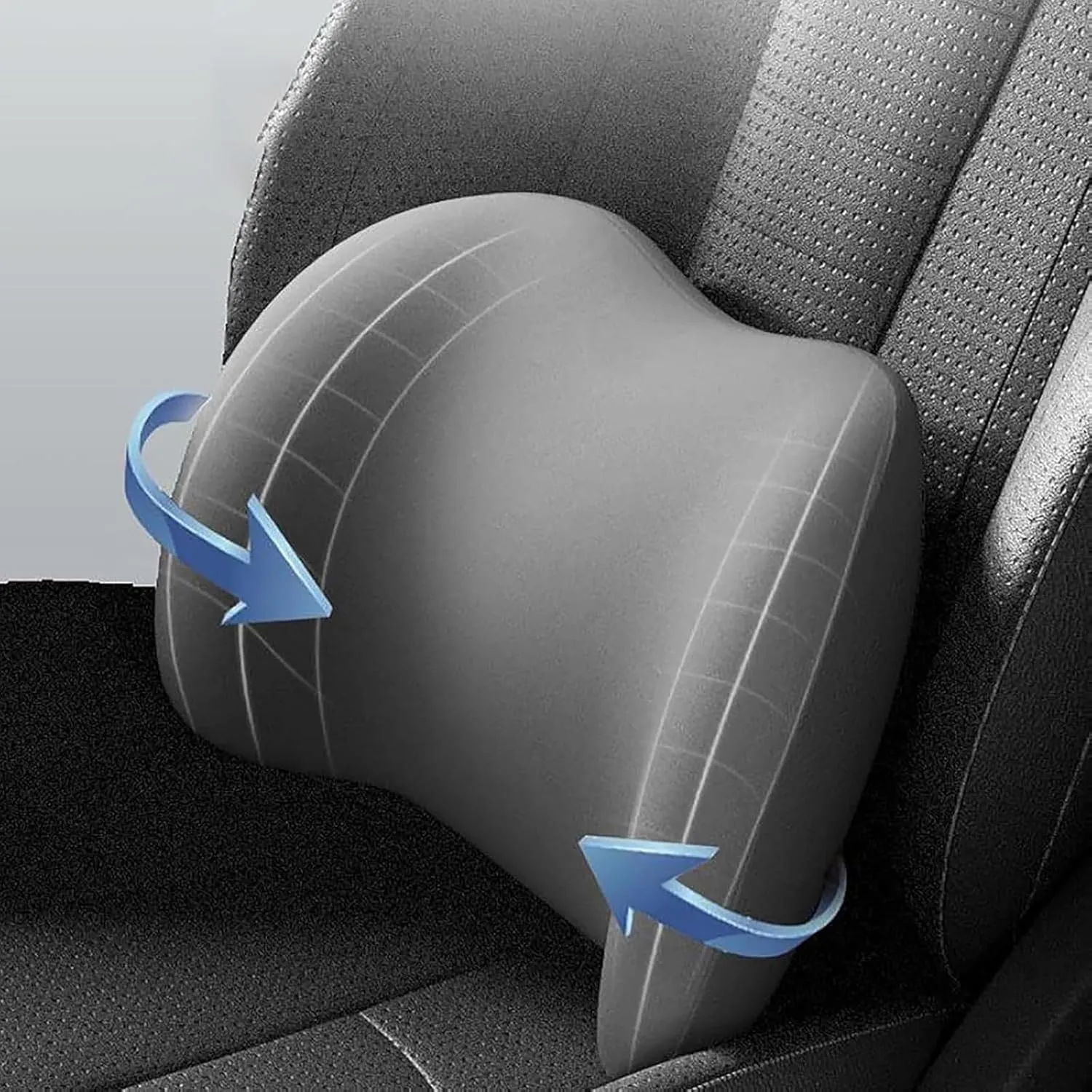 Headrest Lumbar Pillows Car Seat for Dacia Lodgy Duster Ateca Born 2012-2025, Ergonomic Neck Back Support Cushion, Comfortable Breathable Washable Cover, Memory Foam, Gray