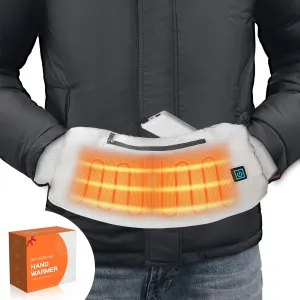 Heated Hand Warmers Pouch with 10000mAh Rechargeable Battery Electric Heated Hand Muff for Football Golf White Elephant Gifts Heated Gloves Pocket for Women Men