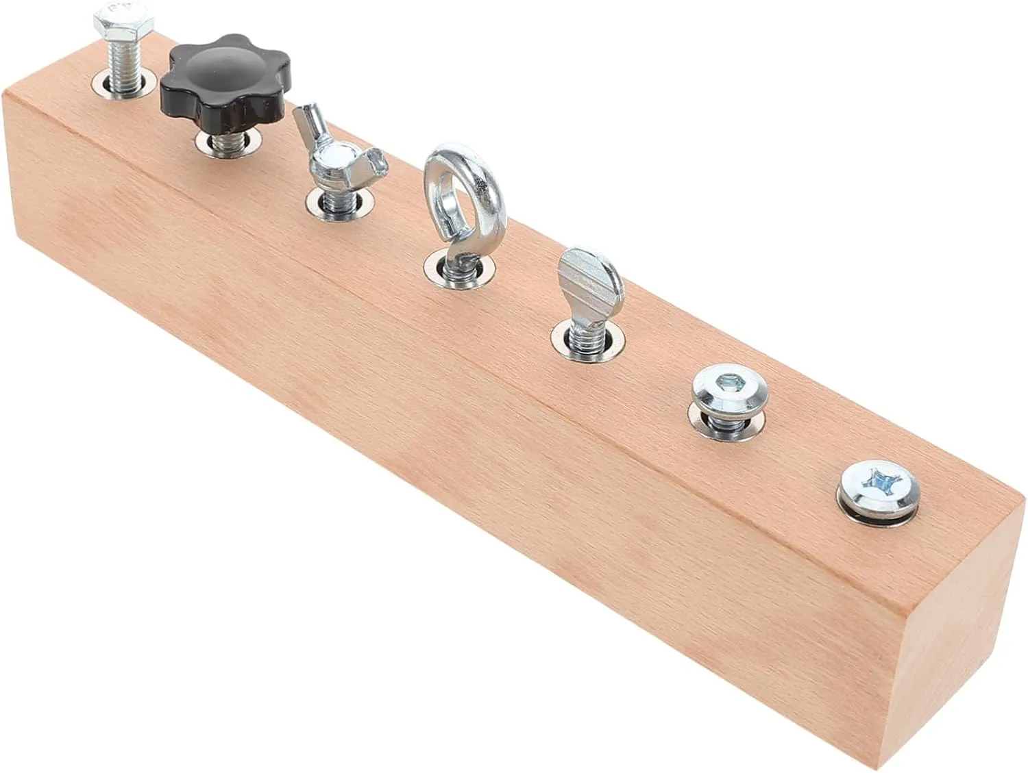Hemoton 1Set Montessori Wooden Screw for Engaging Sensory Activity Board for Motor Skills Development Hand Eye Coordination and Educational Play for Travel and Preschool