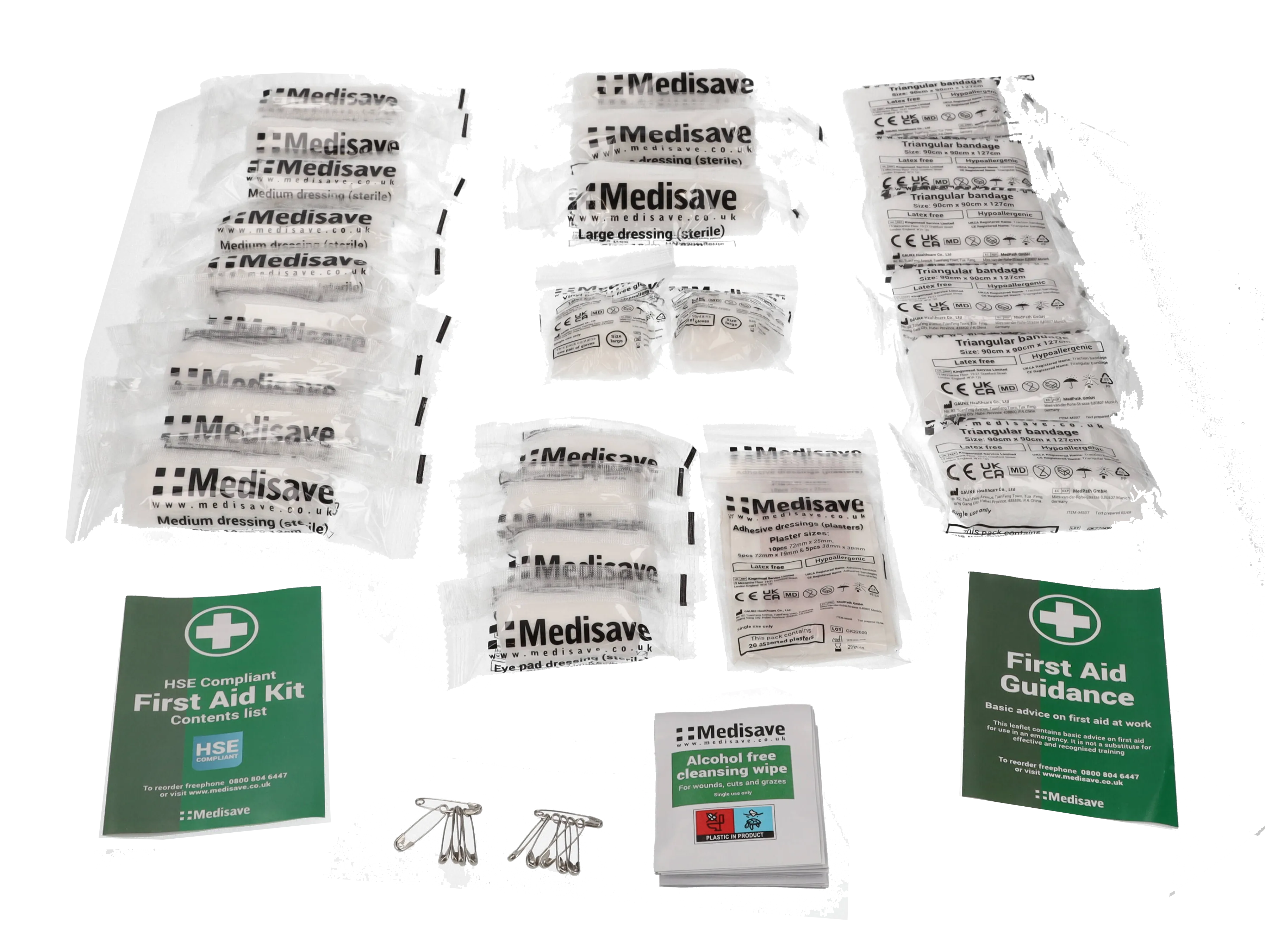HSE Compliant Workplace First Aid Kit - 10 Person Refill