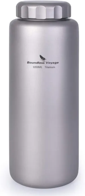iBasingo 1050ml/35.5 oz Titanium Water Bottle Outdoor Leak-Proof Wide Mouth Sport Drinking Bottle Camping Tea Coffee Canteen Kettle for Hiking Climbing Running Backpacking Ti3005D