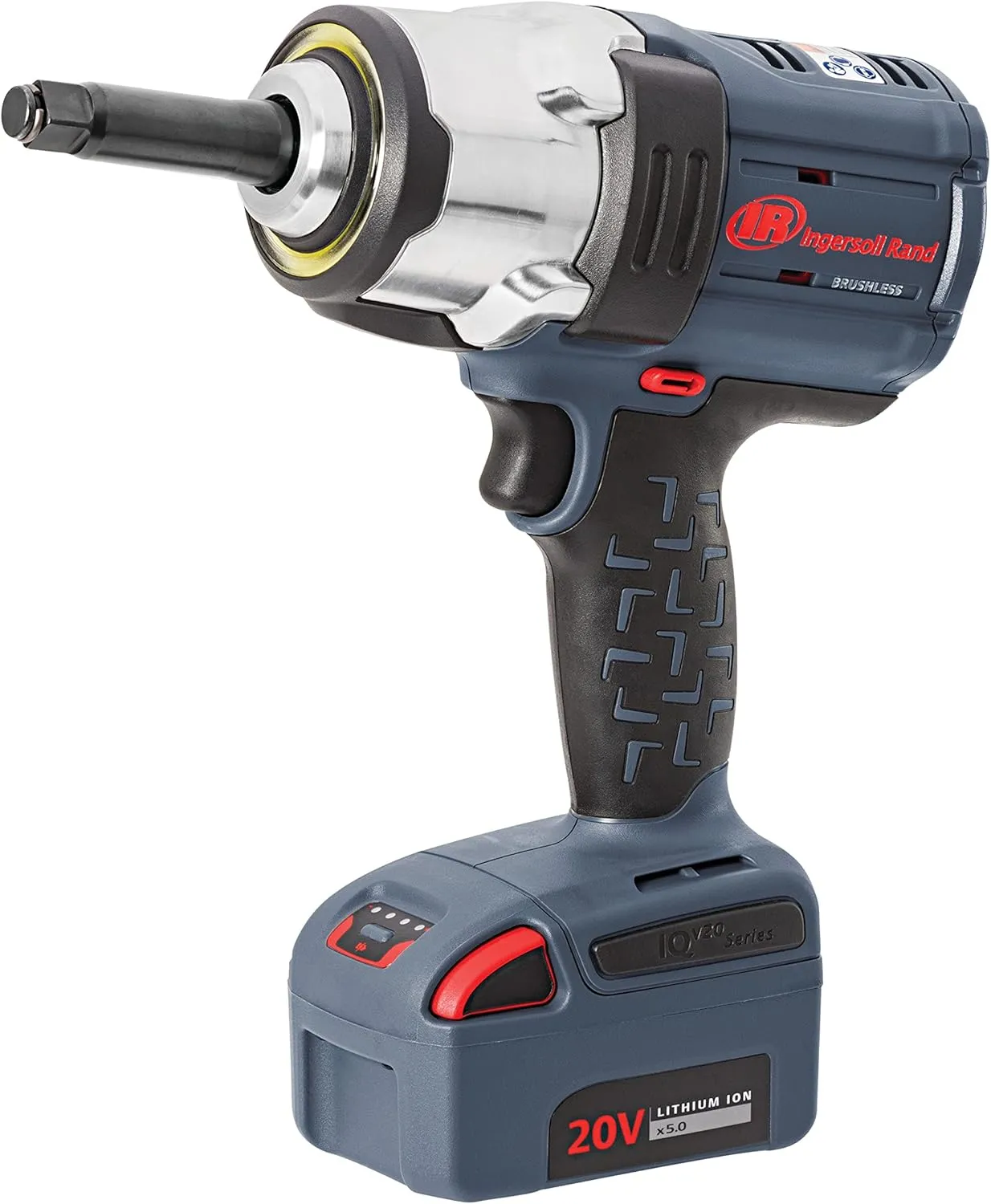 Ingersoll Rand W7252-K22 20V High-torque 1/2" Cordless Impact Wrench Kit, 1500ft-lb Torque, 2 Batt and Charger, 2" Ext Anvil