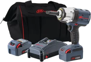 Ingersoll Rand W7252-K22 20V High-torque 1/2" Cordless Impact Wrench Kit, 1500ft-lb Torque, 2 Batt and Charger, 2" Ext Anvil
