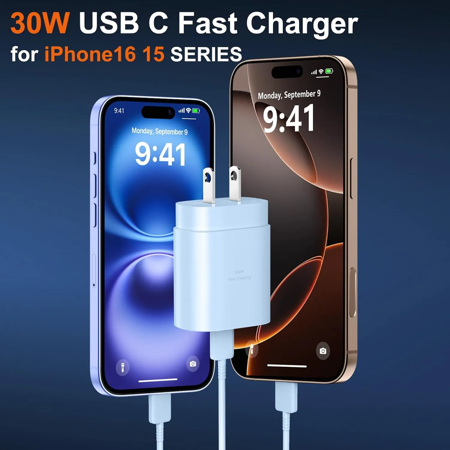 i.Phone 16 15 Pro Max Charger Fast Charging, 30W USB C i.Phone 15 16 Pro Max Fast Charger Block with 10FT Long USB C Charging Cable for iPhone 16 Pro Max/16 Pro/15 Pro Max,iPad,Samsung Galaxy S24