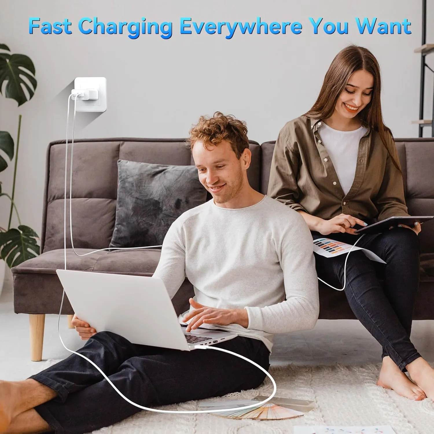 iPhone 16 Pro Max Charger Fast Charging, 45W Dual USB C Fast Charger Block with 10FT USBC Charging Cable Cord for iPhone 16/16 Pro/16 Pro Max/16 Plus/15/15 Pro Max/15Pro/Plus/S25
