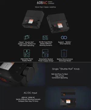ISDT 608AC Lipo Battery Charger 6S/8A/200W AC/DC Smart Charger for LiFe, Lilon, LiPo, LiHv/Pb/NiMH Battery Balance Charger Discharger