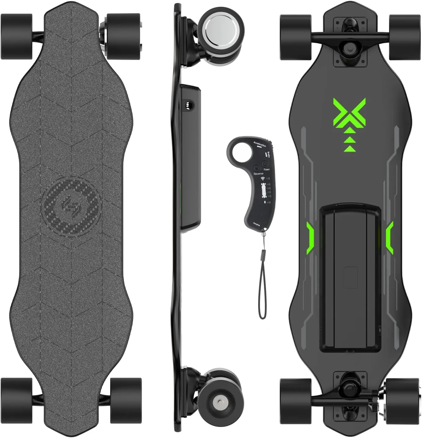 isinwheel V4/V6/V6pro/V8/V10 Electric Skateboard with Remote, 250W/450W/500W/1200W/3000W Brushless Motor, 9Mph/12Mph/30 Mph /32Mph Top Speed, Electric Longboard for Adults ＆Teens