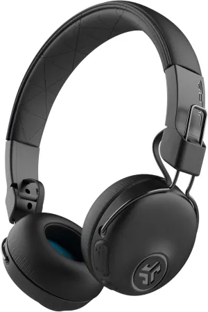 JLab Studio ANC On-Ear Wireless Headphones, Black, 34  Hour Bluetooth 5 Playtime, 28  Hour with Active Noise Cancellation, EQ3 Custom Sound, Ultra-Plush Faux Leather & Cloud Foam Cushions