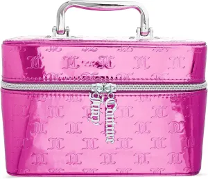 Juicy Couture Women's Cosmetics Bag - Travel Makeup and Toiletries Train Case Organizer, Hot Pink