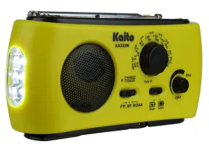 Kaito Dynamo AM/FM/NOAA Radio/Flashlight (Yellow)