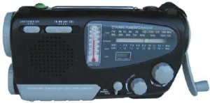 Kaito- KA888 4-way Powered Emergency Radio, AM FM Shortwave Bands, and Comes with Alarm Clock, Thermometer,Compass and Flashlight