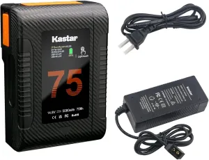 Kastar 1-Pack BP-Z75W Battery and D-Tap Charger Compatible with DSR-70 DSR-70A DSR-70AP BC-L100CE BKW-L601/2 BVP-5 BVP-50 BVP-550W BVP-7 BVP-70 BVP-90 BVP-BVV5 BVW-200 BVW-300 BVW-300P Camera