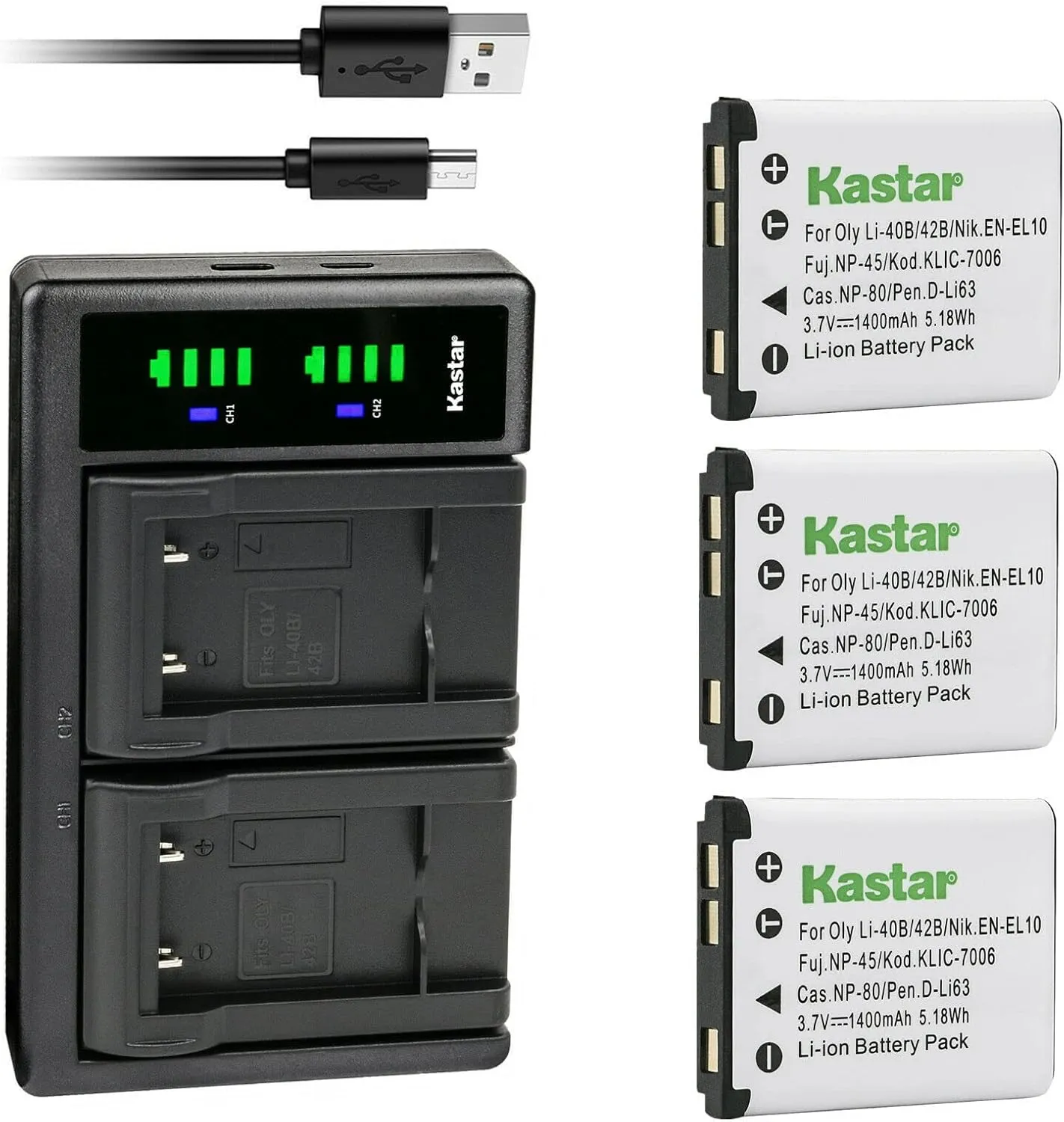Kastar 3-Pack Battery and LTD2 USB Charger Compatible with Agfa Agfaphoto Optima 100 102 103 104 3, Optima 830 UW, 830UW Aldi Traveler IS-12, IS12, SW-12, SW12, Touch one, UW-8, UW8