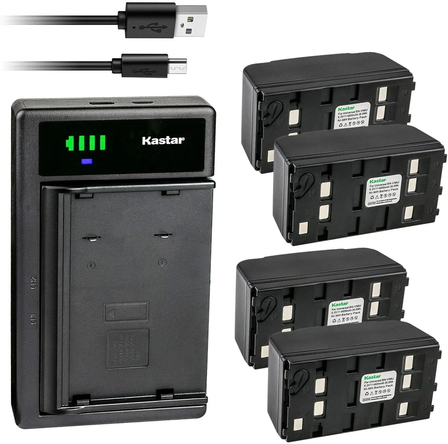 Kastar 4-Pack Battery and Smart USB Charger Replacement for Durace DR10 DR10AA Battery, Durace DR11 PC-DR11 DR11AA CPI-IRIS 2 ISAP HH750 ISI Vision III Iris NightSight Cameras