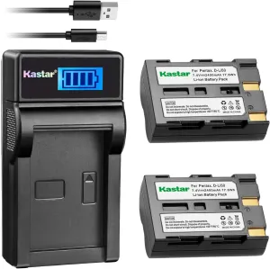 Kastar Battery (X2) & LCD Slim USB Charger for Pentax D-Li50 and Pentax K10 K10D K20 K20D Konica Minolta NP-400 Sigma BP-21 A-5 A-7 Dimage A1 A2 Dynax Maxxum 5D 7D Samsung SLB-1647 GX-10/20 Sigma SD1