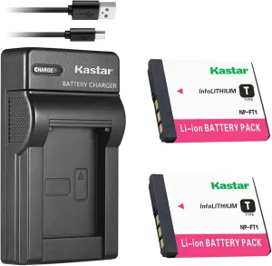 Kastar Battery (X2) & Slim USB Charger Replacement for Sony NP-FT1 DSC-L1 DSC-M1 DSC-M2 DSC-T1DSC-T3 DSC-T3/B DSC-T3S DSC-T5 DSC-T5/B DSC-T5/NDSC-T5/R DSC-T9 DSC-T10 DSC-T10/B/P/W DSC-T11 DSC-T33