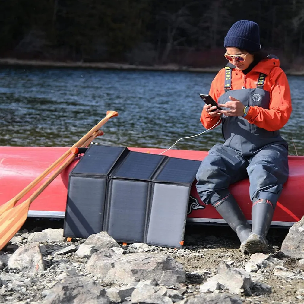 KEEPBATT Waterproof Foldable 60W Portable Solar Panels Charger With Fast Charging QC3.0 USB-A PD3.0 USB-C DC Output,Solar Generator