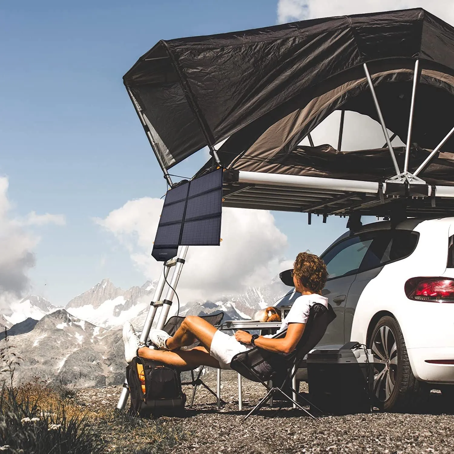KEEPBATT Waterproof Foldable 60W Portable Solar Panels Charger With Fast Charging QC3.0 USB-A PD3.0 USB-C DC Output,Solar Generator