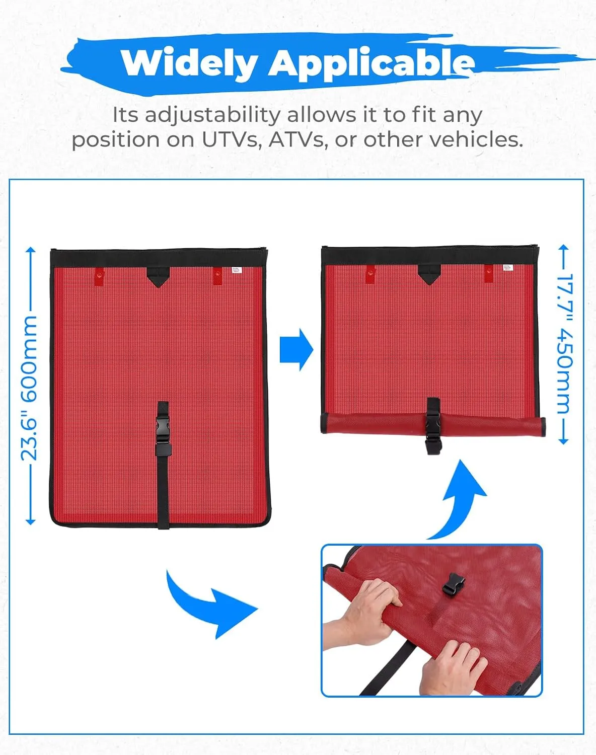 KEMIMOTO Universal Large Trash Bag for UTV ATV, Dry-Wet Trash Sack PVC Mesh Bag Universal Accessorie Compatible with Polaris RZR, Can-Am, CFMOTO, Teryx, Pioneer, Golf Cart, Off-Road-Work (Red)