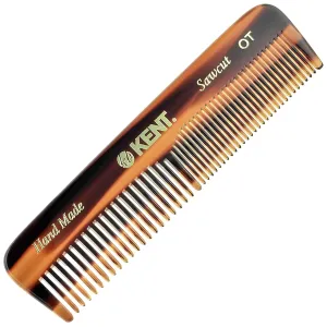 Kent OT Pocket Comb - 4.4" Fine and Wide Tooth Handmade Hair Comb for Men, Travel, Beard, Mustache, Women and Kids - Saw Cut and Hand Polished
