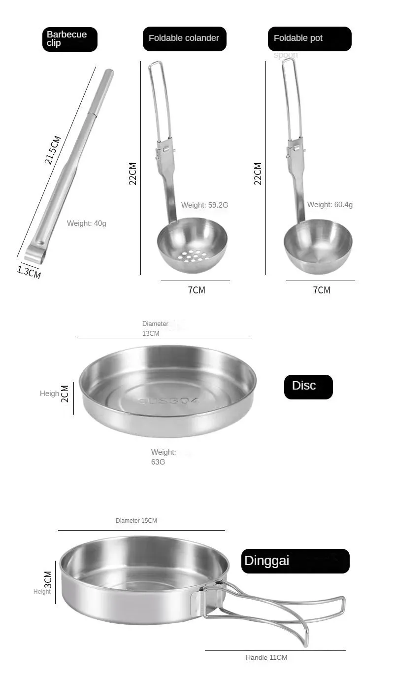 KinWild 18pcs Cooking Pots Set Kettle Tableware