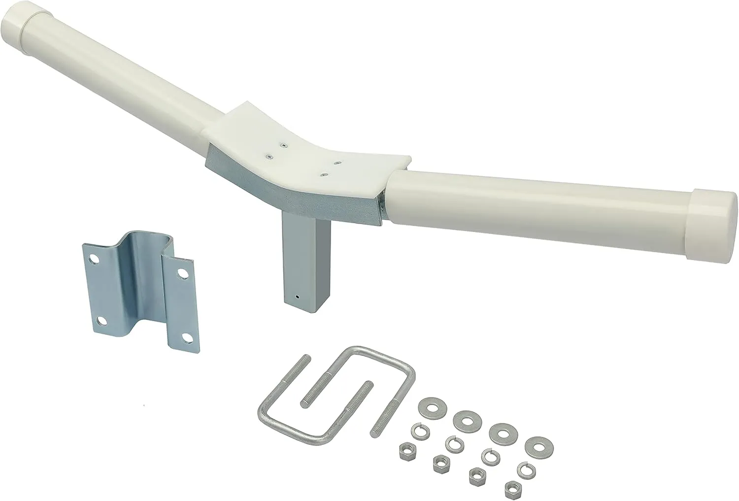 Kojem Boat Trailer V Guides Compatible with 3" x 3" Front Cross Member Trailer Boat Bow Support Kit Steel Plastic White