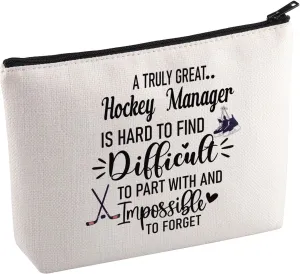 KUIYAI Hockey Manager Appreciation Cosmetic Bag Best Hockey Manager Makeup Bag Hockey Lovers Gift Ice Hockey Coach Gift Sport Manager Gift (HockeyManagerMup)