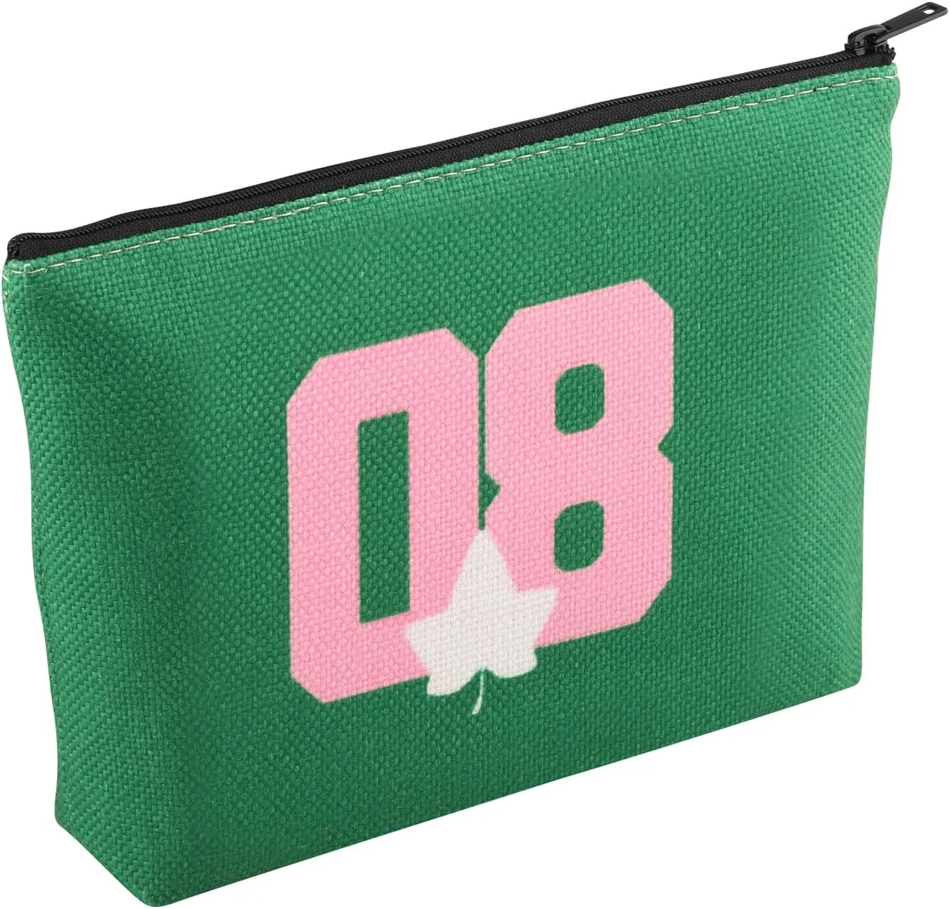 KUIYAI Paraphernalia Cosmetic Bag Since 1908 Gift Pink and Green Sorority Makeup Bag Black Greek Gift for Sister (1908Makeup)