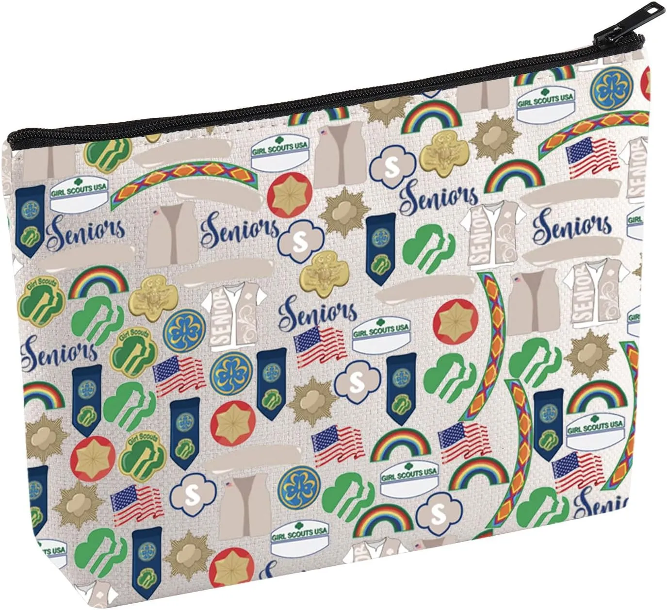KUIYAI Senior Girl Scout Cosmetic Bag Scout Mom Gift Girl Scout Leader Toiletry Bag Girls Power Gift Scout Camper Gift Scout Group Gift (SeniorScoutM)