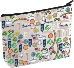 KUIYAI Senior Girl Scout Cosmetic Bag Scout Mom Gift Girl Scout Leader Toiletry Bag Girls Power Gift Scout Camper Gift Scout Group Gift (SeniorScoutM)