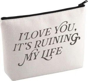 KUIYAI Singer Inspired Cosmetic Bag Music Album Makeup Bag Song Lyric Gift Singer Era Gift Music Lovers For Fans (ILOVEYOUlife Mup)