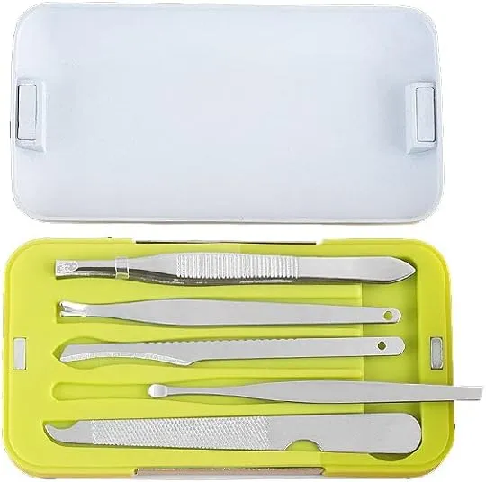 KUYWLMKMZZ Manicure Kit Ladies Personal Care Mini Portable Built in Nail File Style Nail Clipper Green 9 Pieces Pack Nail Care Kit (Color : Green)