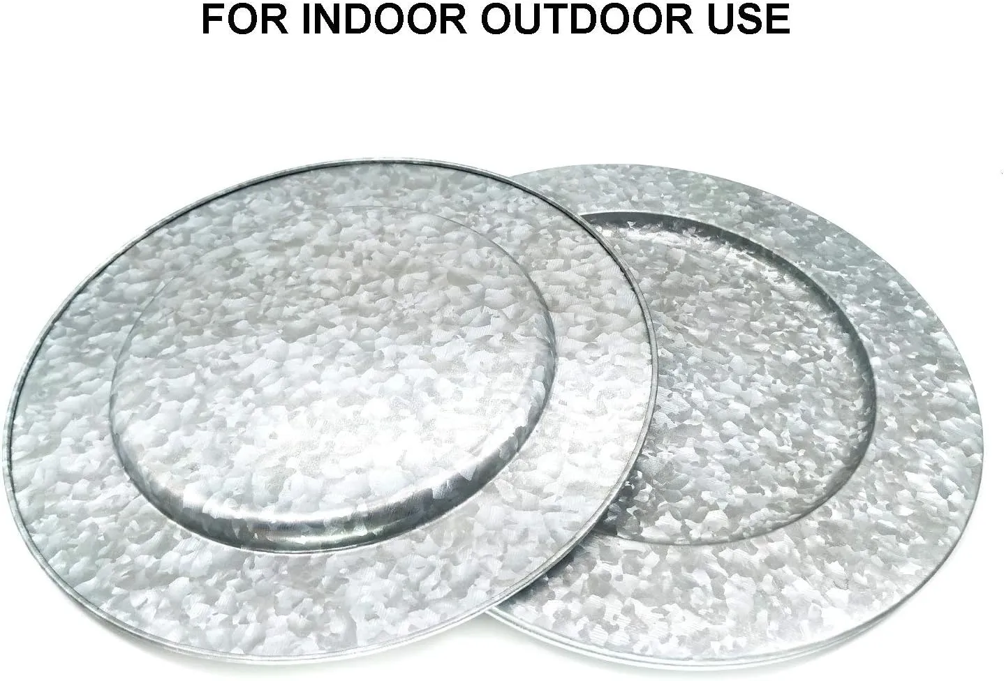 KX-WARE Silver Galvanized Steel Charger Plate, 13-inch Classic Charger Plates Dinnerware Dishes, Set of 4