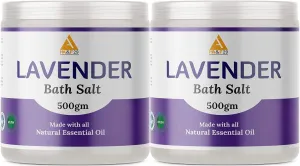Lavender Epsom Salt for Bath, Sleep, Foot, Relaxing, Soothing, Softer Skin (Bath Salt) 500Gm X 2 1000Gm (Pack of 2)
