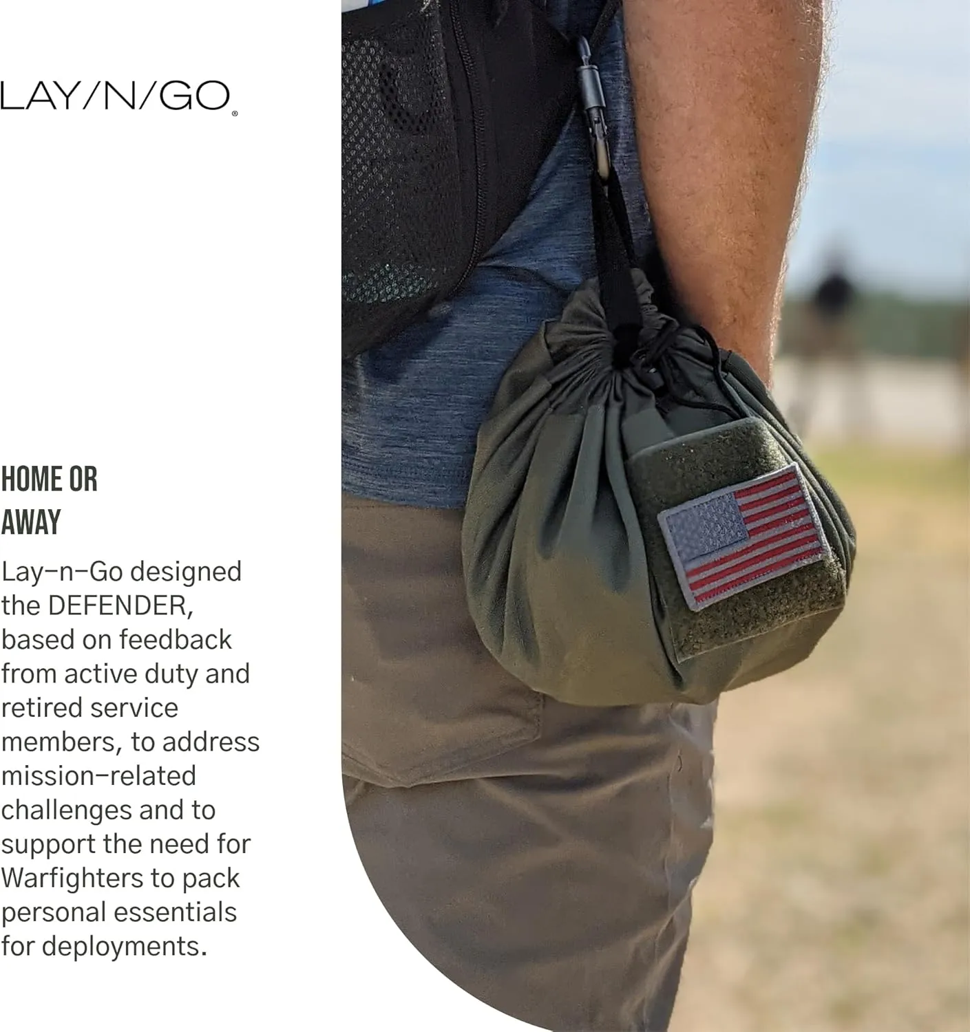 Lay-n-Go Defender Tactical Bag for Gear - Multifunctional Lay-Flat Military Tactical Travel Sack w/Zippered & Mesh Pockets - Water-Resistant, Machine-Washable Utility Tool Bag (20", Green)
