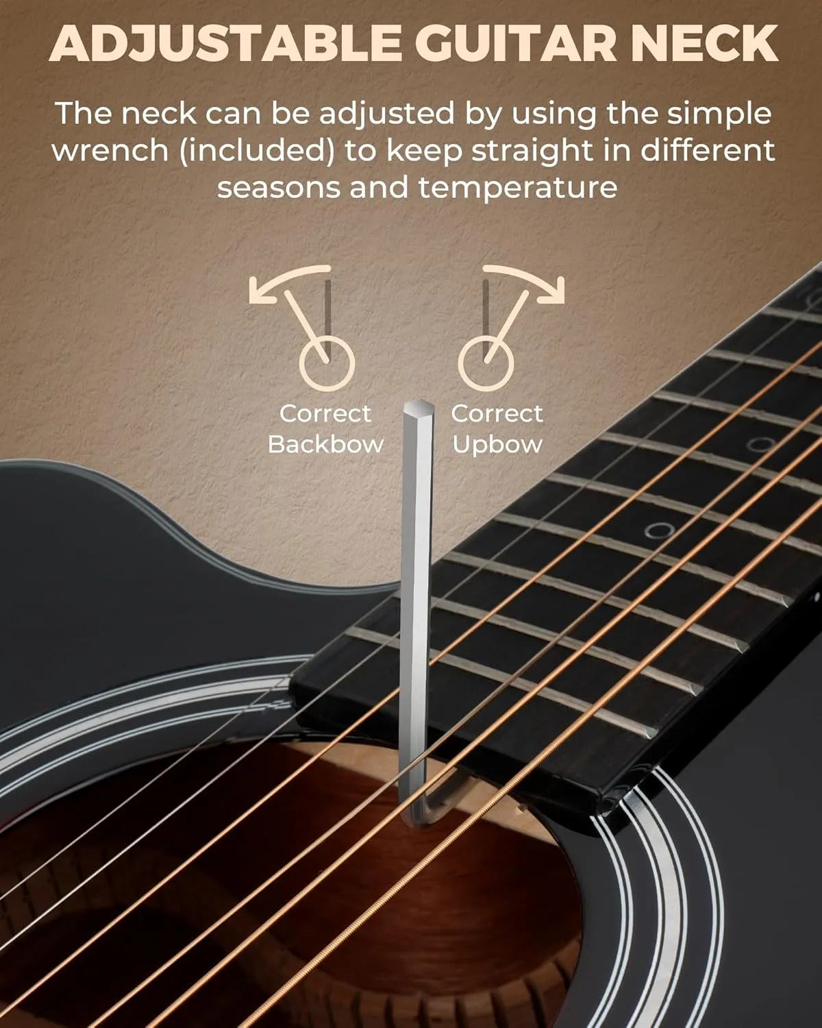Left Handed Acoustic Electric Guitar Kit, 41 Inch Full Size 6 String Cutaway Acoustic Guitar for Beginner Adults, Guitarra Electroacústica with Steel String, Built-in EQ, Gig Bag, Capo, Strap