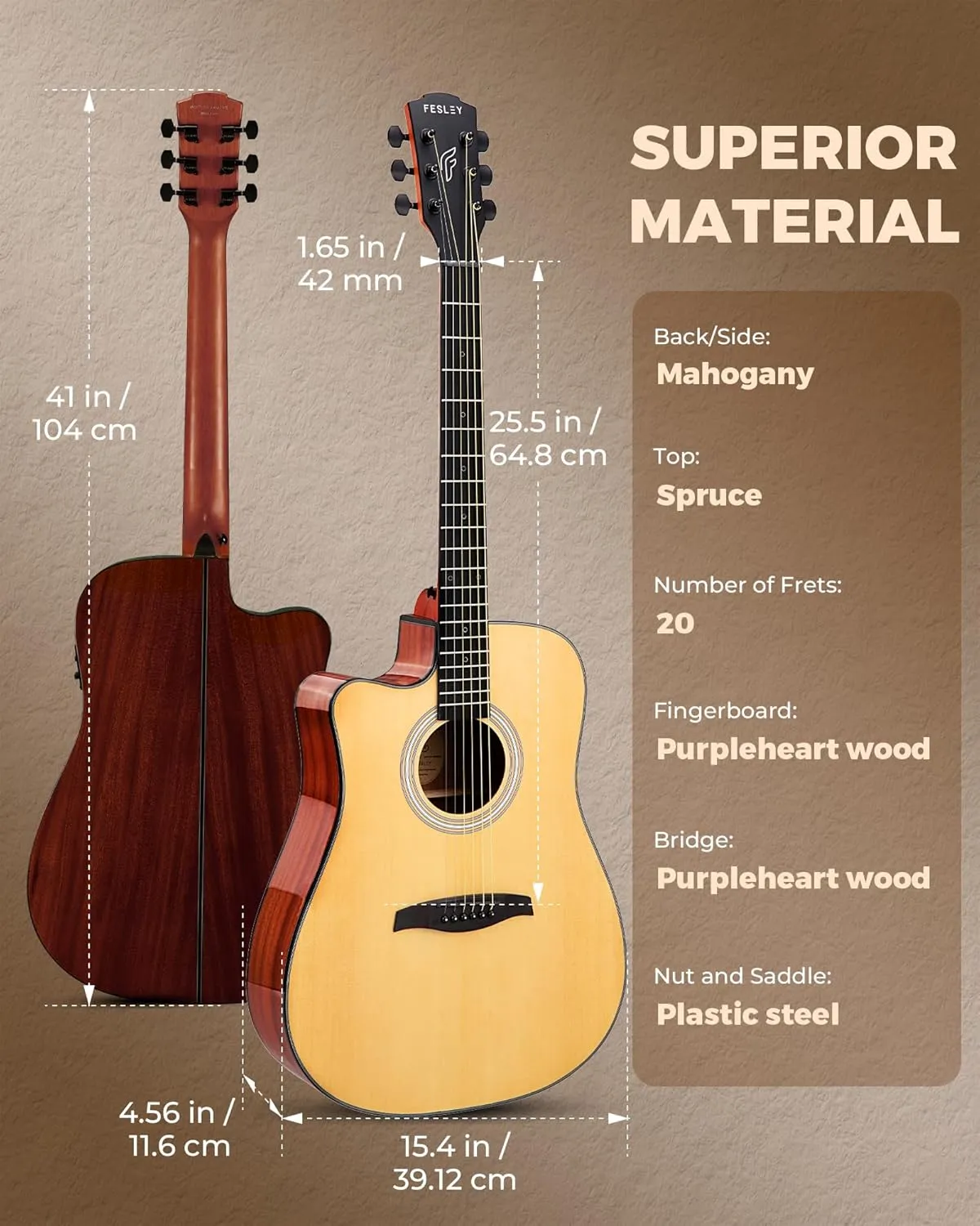 Left Handed Acoustic Electric Guitar Kit, 41 Inch Full Size 6 String Cutaway Acoustic Guitar for Beginner Adults, Guitarra Electroacústica with Steel String, Built-in EQ, Gig Bag, Capo, Strap
