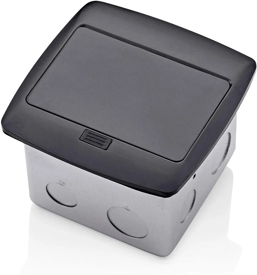 Leviton PFUS2-MB Pop-Up Floor Box with Dual Type A, 3.6 USB Charger, 20 Amp Outlet, Black