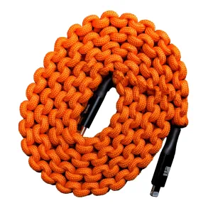 Lightning to C Paracord Cable & USB C to C Paracord Cable (18W, Orange)
