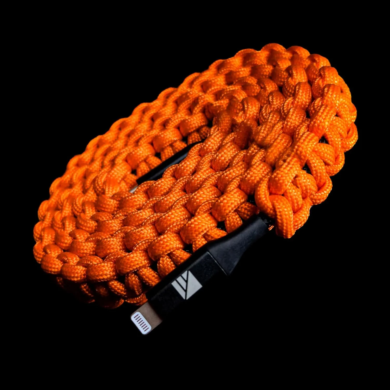 Lightning to C Paracord Cable & USB C to C Paracord Cable (18W, Orange)