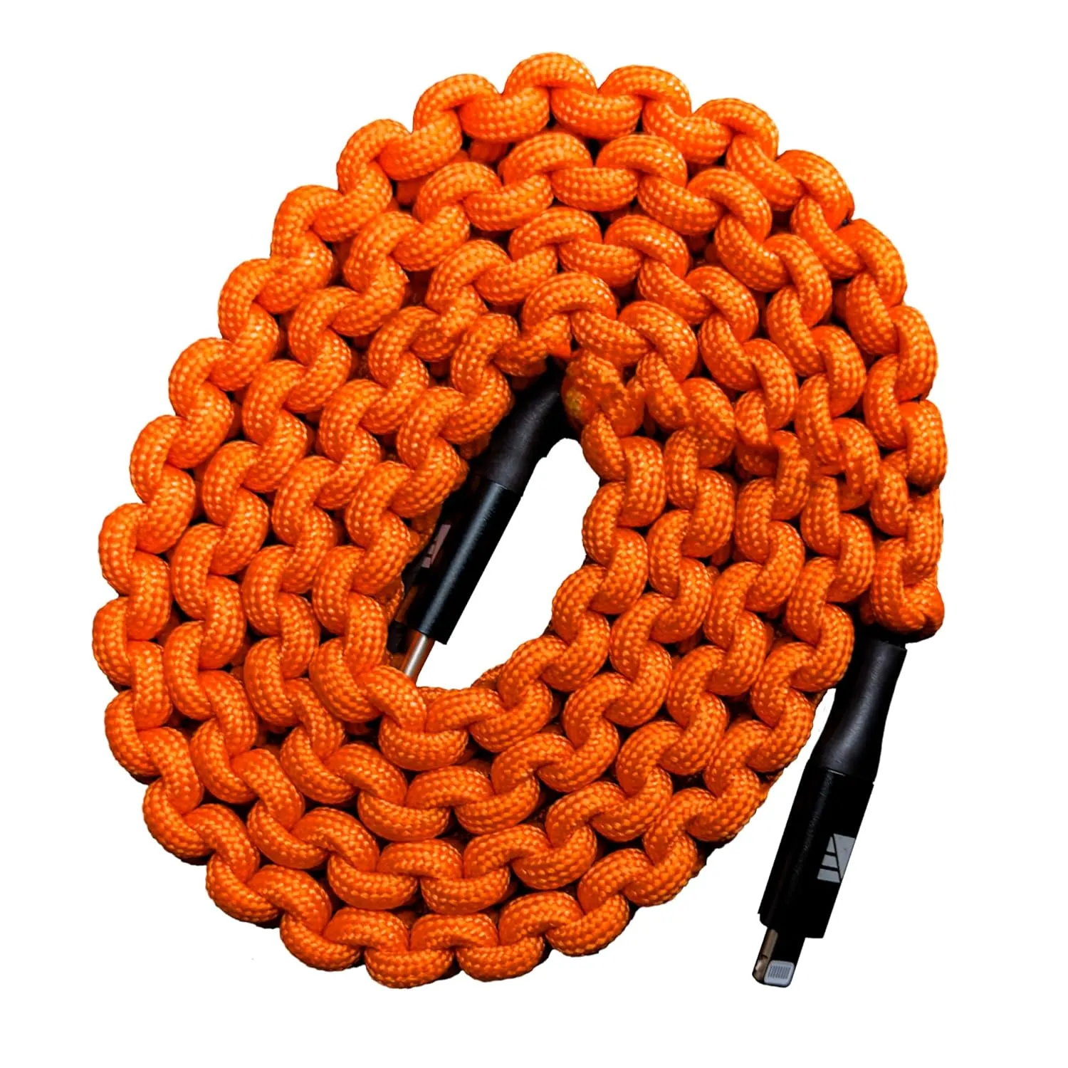 Lightning to C Paracord Cable & USB C to C Paracord Cable (18W, Orange)