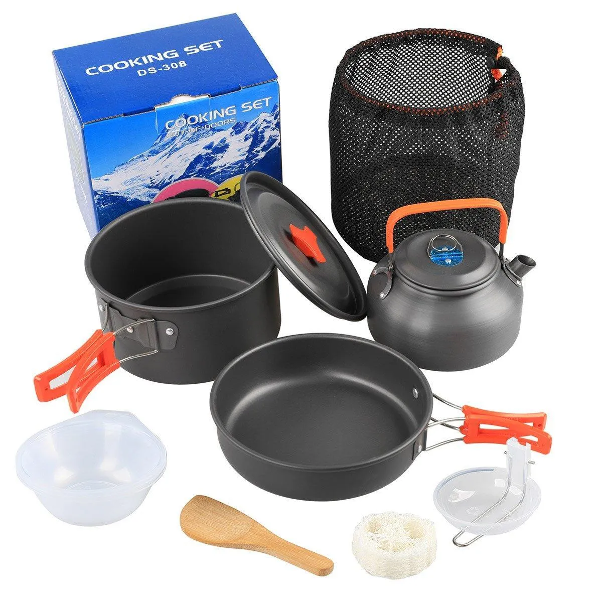 Lightweight Camping Cookware Set Outdoor Cooking Gear 3 Piece Travel Cook Set