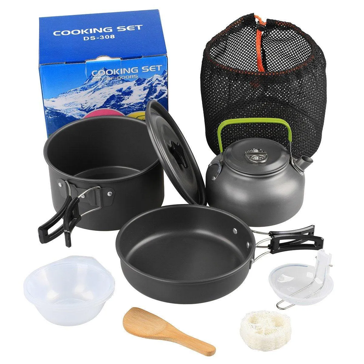 Lightweight Camping Cookware Set Outdoor Cooking Gear 3 Piece Travel Cook Set
