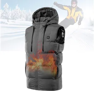 Lightweight Heated Vest, Electric Heated Vest Three-Speed Temperature Control Carbon Fiber Heating Washable, Smart Vest Heated for Winter Skiing,Gray,M