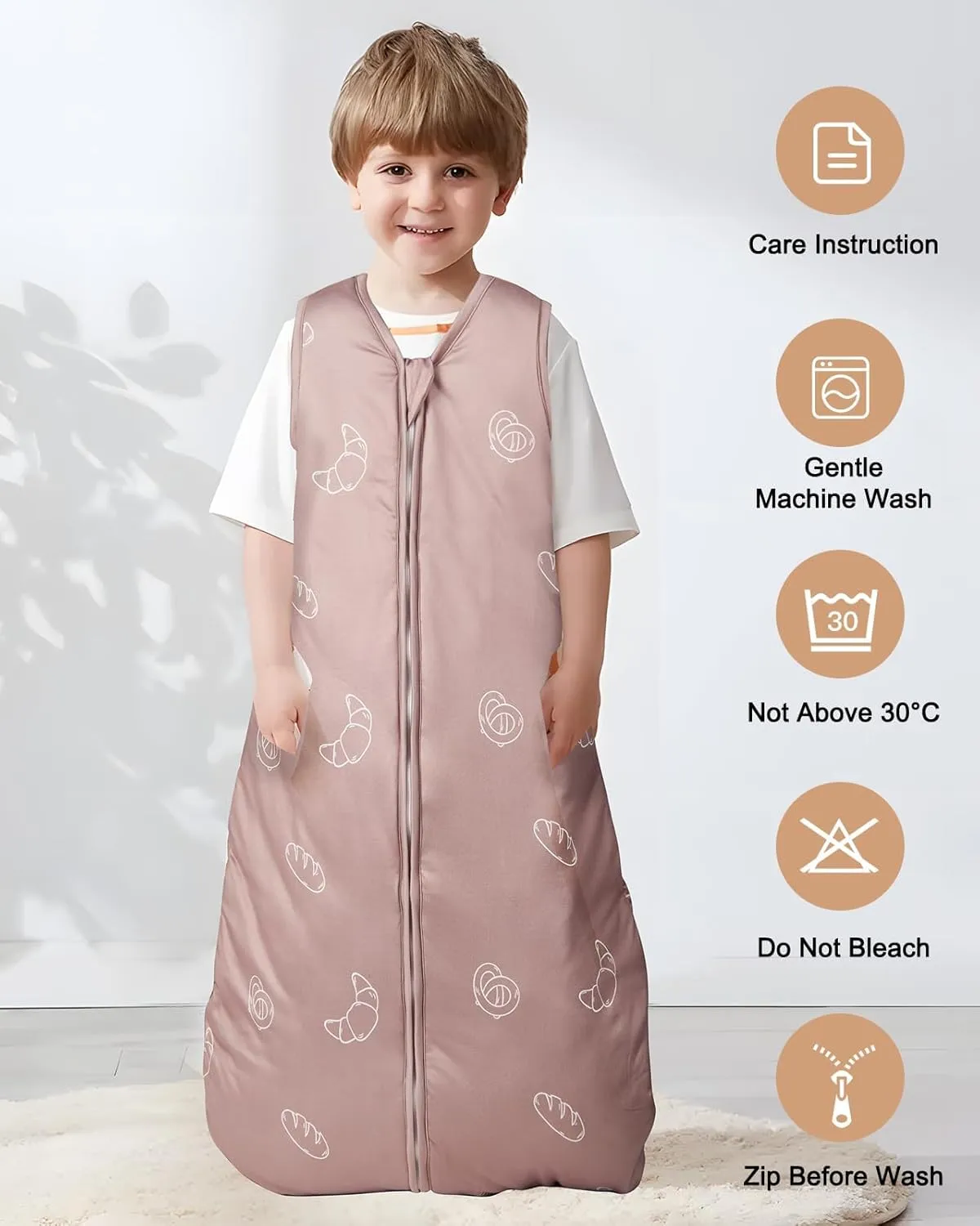 Lilian&Gema Baby Sleep Sack 2.5 Tog Winter Baby Wearable Blanket Sleeveless Infant Cotton Sleeping Sack 2-Way Zipper