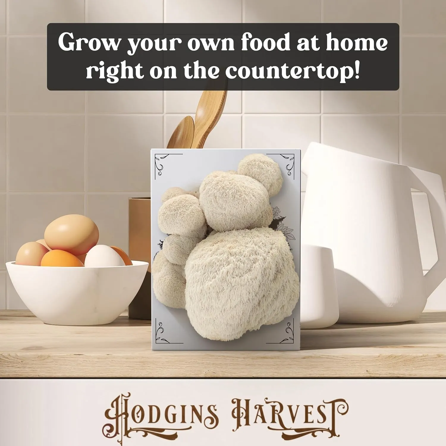 Lion's Mane Mushroom Grow Kit (4lbs) | USDA Certified Organic | Grow Your Own Delicious Gourmet Mushrooms at Home