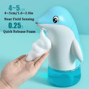 Liquid Soap Dispenser Dolphin-Shaped Soap Dispenser with Clear Water Tank Soap Pump Refillable Automatic Lotion Dispenser 300ml/10.1oz
