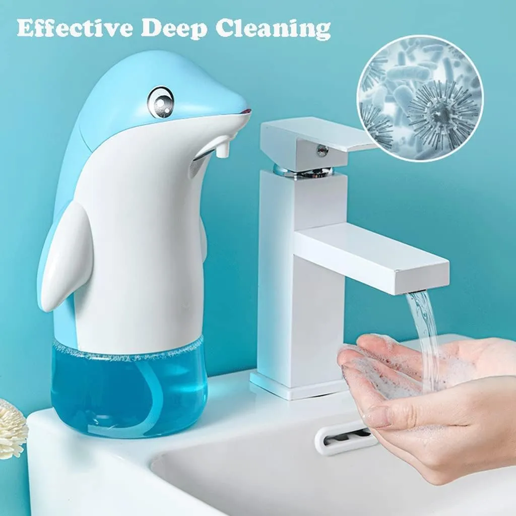 Liquid Soap Dispenser Dolphin-Shaped Soap Dispenser with Clear Water Tank Soap Pump Refillable Automatic Lotion Dispenser 300ml/10.1oz